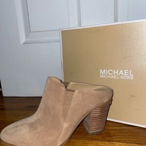 Michael Kors Tan Mules with Block Heel